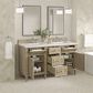 James Martin Vanities Lorelai 60" Double Vanity in Whitewashed Oak with 3 cm Arctic Fall Solid Surface Top, , large