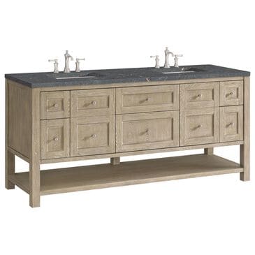James Martin Vanities Breckenridge 72" Double Vanity in Whitewashed Oak with 3 cm Parisien Bleu Quartz Top, , large