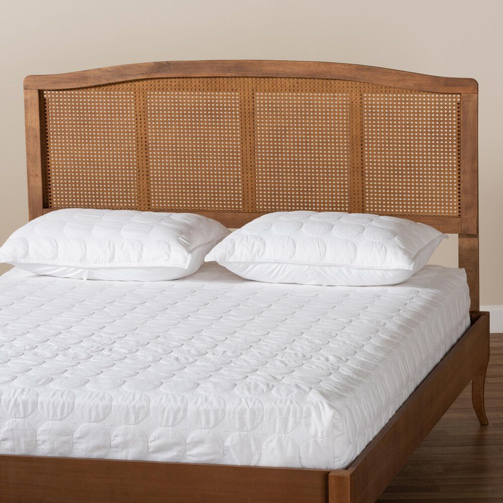 Baxton Studio Marieke Queen Panel Headboard in Ash Walnut, , large