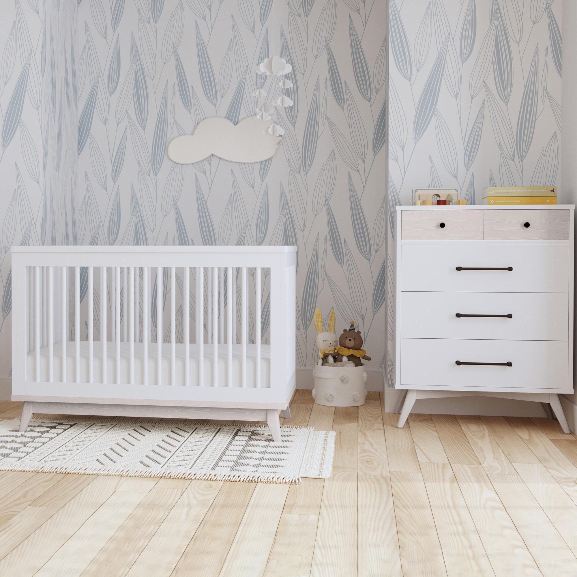 Eastern Shore Rowan Cottage Crib in Ash Linen White NFM