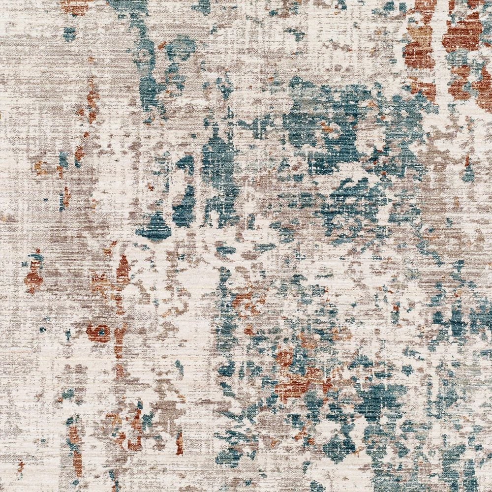 Surya Carlisle 5&#39;3&quot; Round Pale Blue, Dusty Pink, Medium Brown, Cream and Charcoal Area Rug, , large