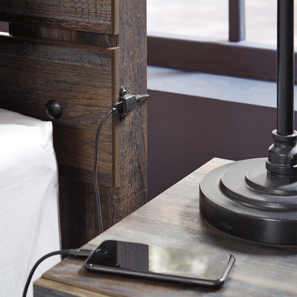 Ashley Drystan King Storage Bed with 2 Drawers in Brown Rustic, , large