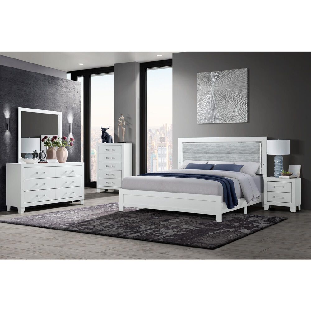 Global Furniture USA Luccia 5-Drawer Chest in White, , large