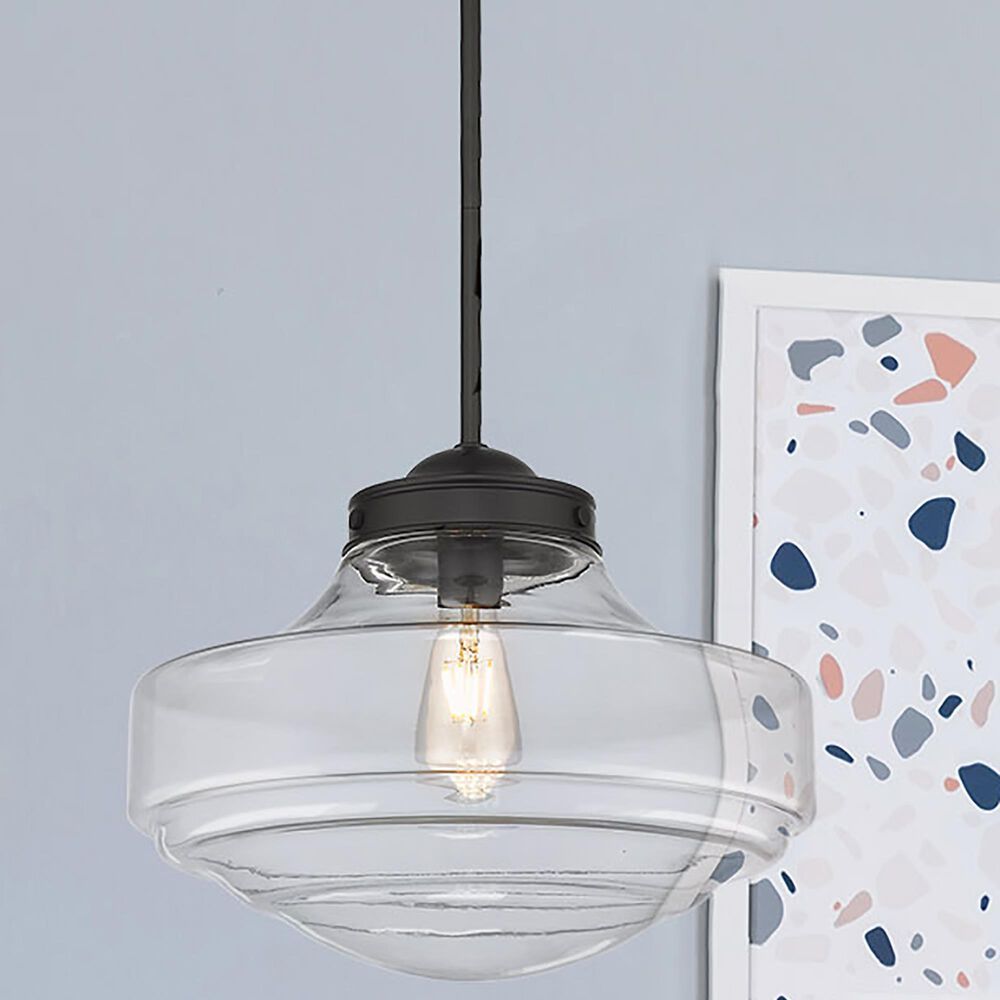 Golden Lighting Ingalls Large Pendant in Matte Black with Clear Glass, , large