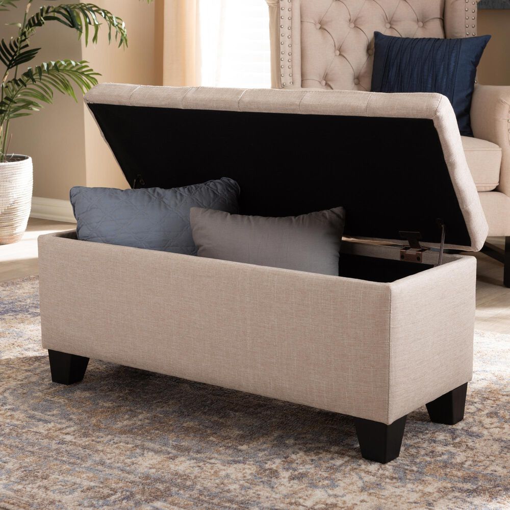 Baxton Studio Fera Storage Ottoman in Beige, , large