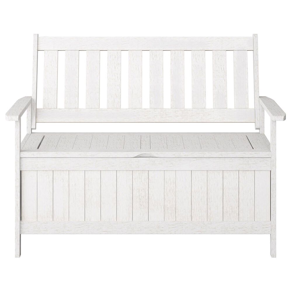 CorLiving Miramar Patio Storage Bench in White, , large