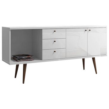 Dayton Utopia 3-Drawer Dresser in White Gloss and Maple Cream, , large