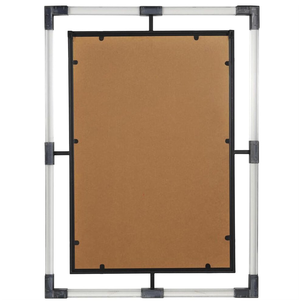Maple and Jade Double Framed Wall Mirror with Acrylic Frame in Black and Clear, , large