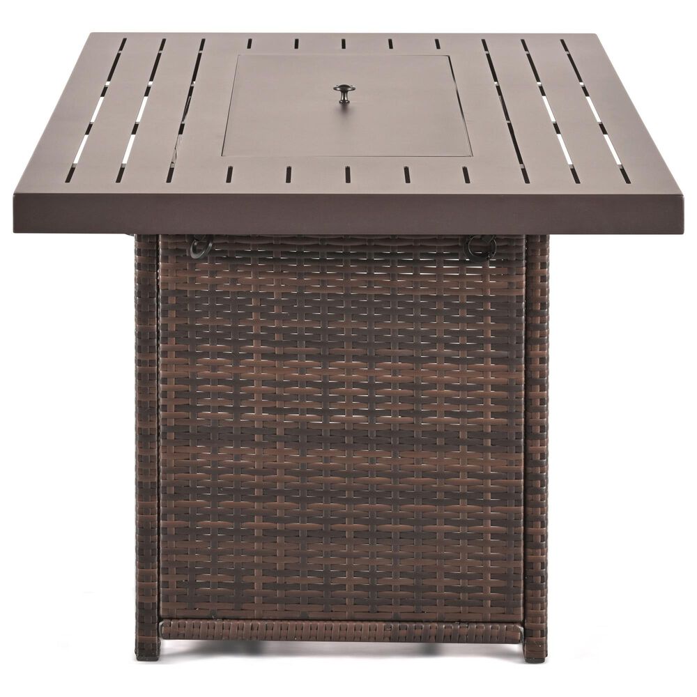 Furniture of America Wies Fire Pit Table in Brown, , large