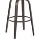 LumiSource Fabrico 30" Swivel Fixed-Height Bar Stool with Cream Noise Fabric Upholstery in Black and Glazed Walnut (Set of 2), , large
