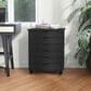 Linon Home Decor Cary 6-Drawer Wide Rolling Cart in Black, , large