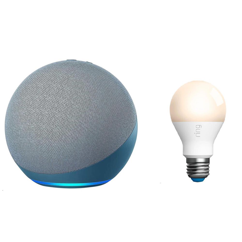 Amazon Echo 4th Gen in Twilight Blue + Ring A19 Smart Bulb, , large