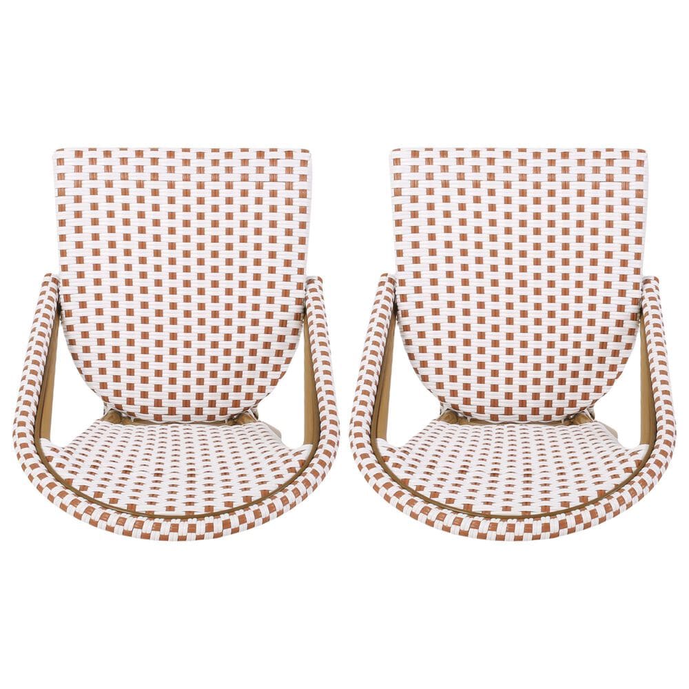 Hearth and Haven Outdoor French Bistro Chair in Rusted Red, White and Brown &#40;Set of 2&#41;, , large