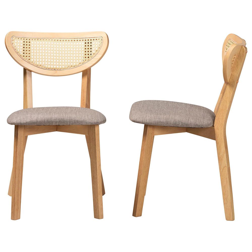 Baxton Studio Dannell Side Chair in Natural Oak and Light Brown (Set of 2), , large