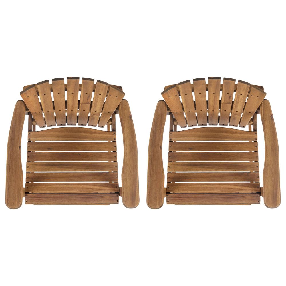 Hearth and Haven Outdoor Acacia Wood Adirondack Barstool in Natural Stained (Set of 2), , large