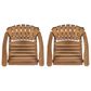 Hearth and Haven Outdoor Acacia Wood Adirondack Barstool in Natural Stained (Set of 2), , large