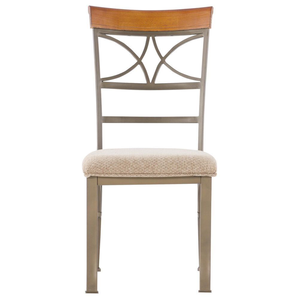 Linon Home Decor Hamilton Side Chair in Medium Cherry, Matte Pewter and Bronze, , large