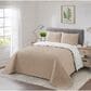 Duke Imports 3-Piece Jacquard Full/Queen Quilt Set in Double Stitched Tan, , large