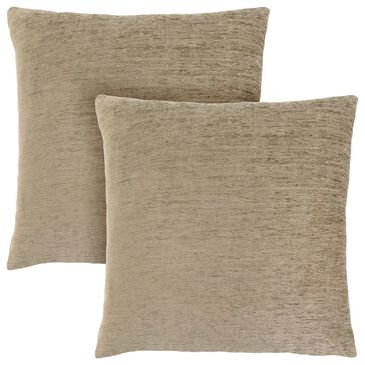 Monarch Specialties 18" x 18" Solid Throw Pillow in Tan (Set of 2), , large
