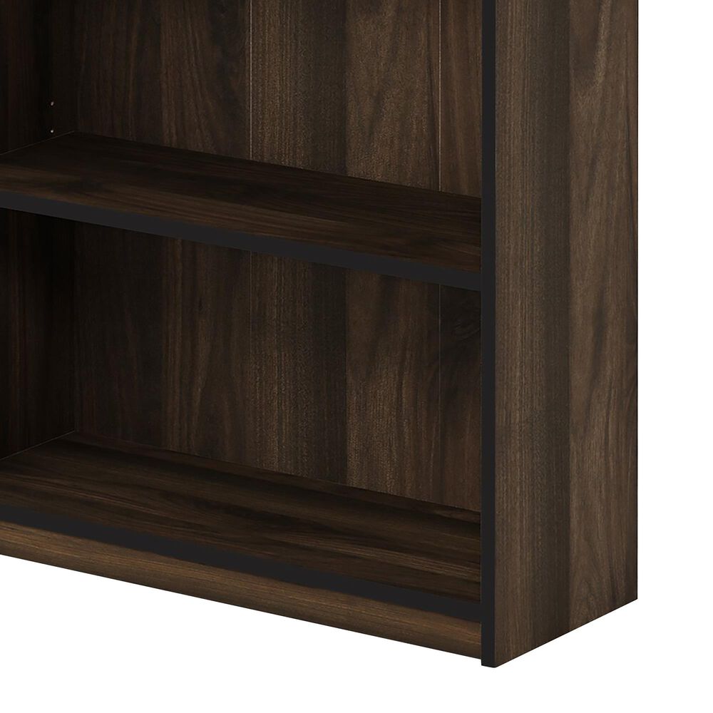 HOMLUX 3-Tier Display Bookshelf with Adjustable Shelves in Columbia Walnut, , large