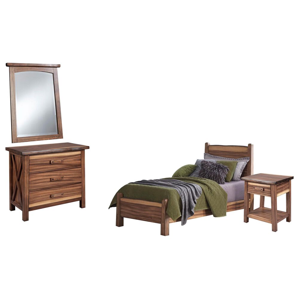 Homestyles Forest Retreat 4 Piece Twin Bedroom Set in Brown, , large