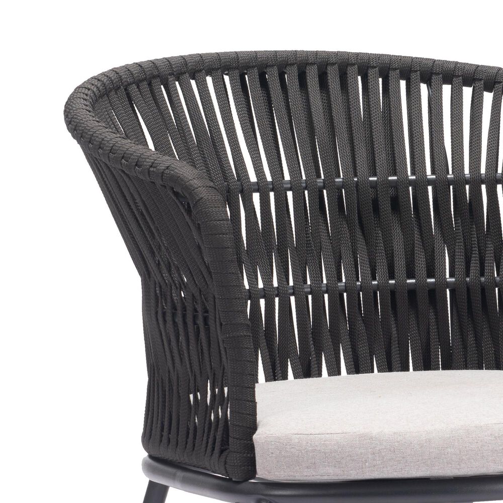 Zuo Modern Freycinet Outdoor Dining Chair with Black Back in Gray (Set of 2), , large