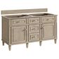 James Martin Vanities Lorelai 60" Double Vanity in Whitewashed Oak with 3 cm Arctic Fall Solid Surface Top, , large