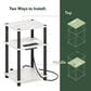 HOMLUX 3-Tier Turn-N-Tube End Table with 2 USB ports in Marble White and Black, , large