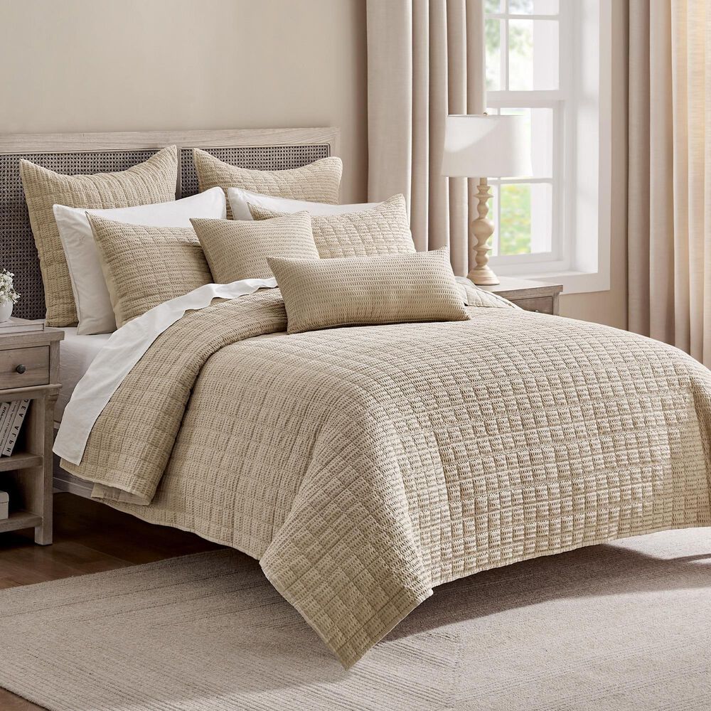 Levtex Cloud Waffle 2-Piece Twin/Twin XL Quilt Set in Flax Beige, , large