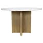 Moe"s Home Collection Graze Dining Table in White and Brass - Table Only, , large
