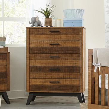 Eastern Shore Urban Rustic 5 Drawer Chest in Brushed Wheat, , large