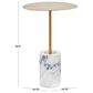 Lumisource Symbol Side Table in White Marble and Gold, , large