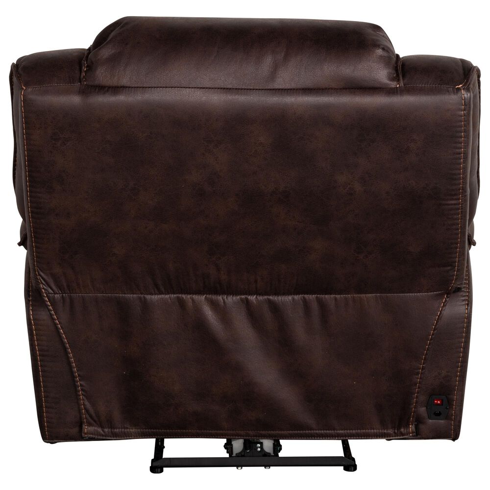 Oxford Furniture Cheers Power Recliner with Power Headrest in Cowboy Dark Brown, , large