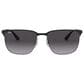 Rayban Glasses Sunglasses with Grey Gradient Lenses in Polished Black on Silver, , large