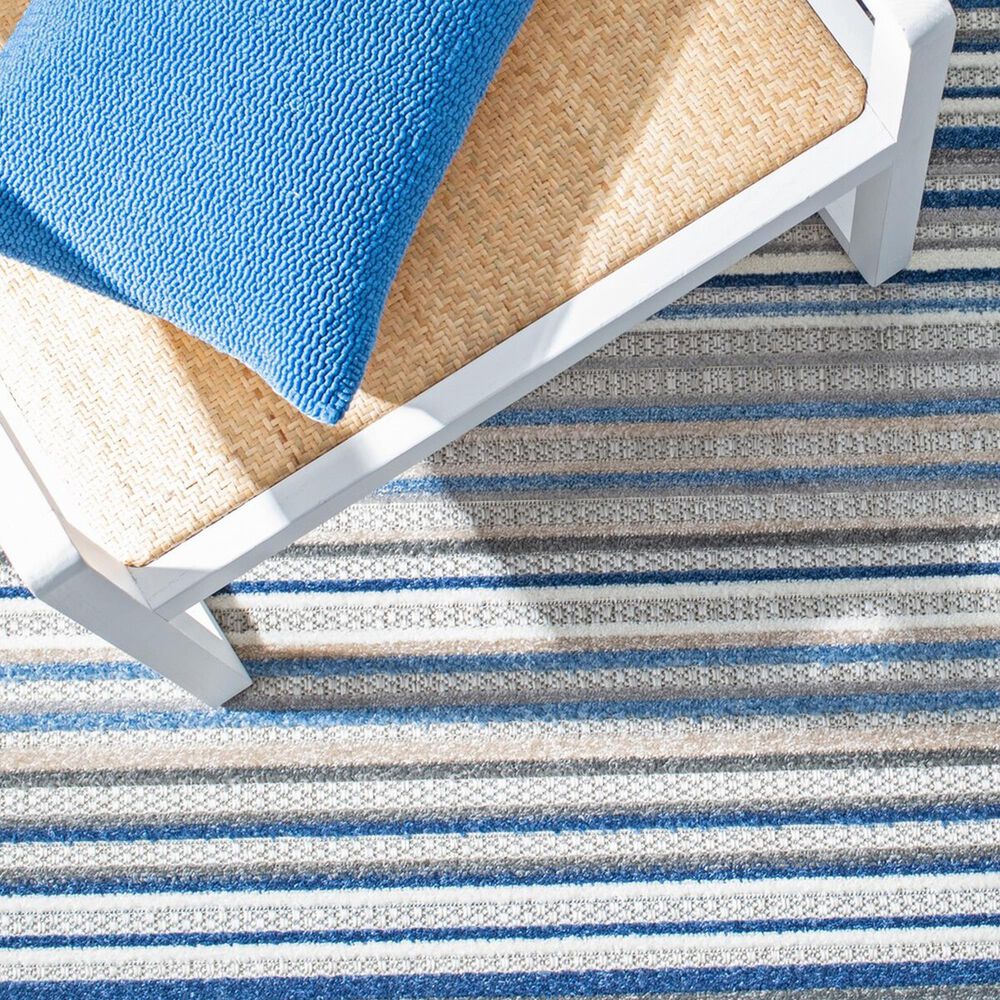 Safavieh Cabana CBN323F 3&#39; x 5&#39; Grey and Blue Indoor/Outdoor Area Performance Rug, , large