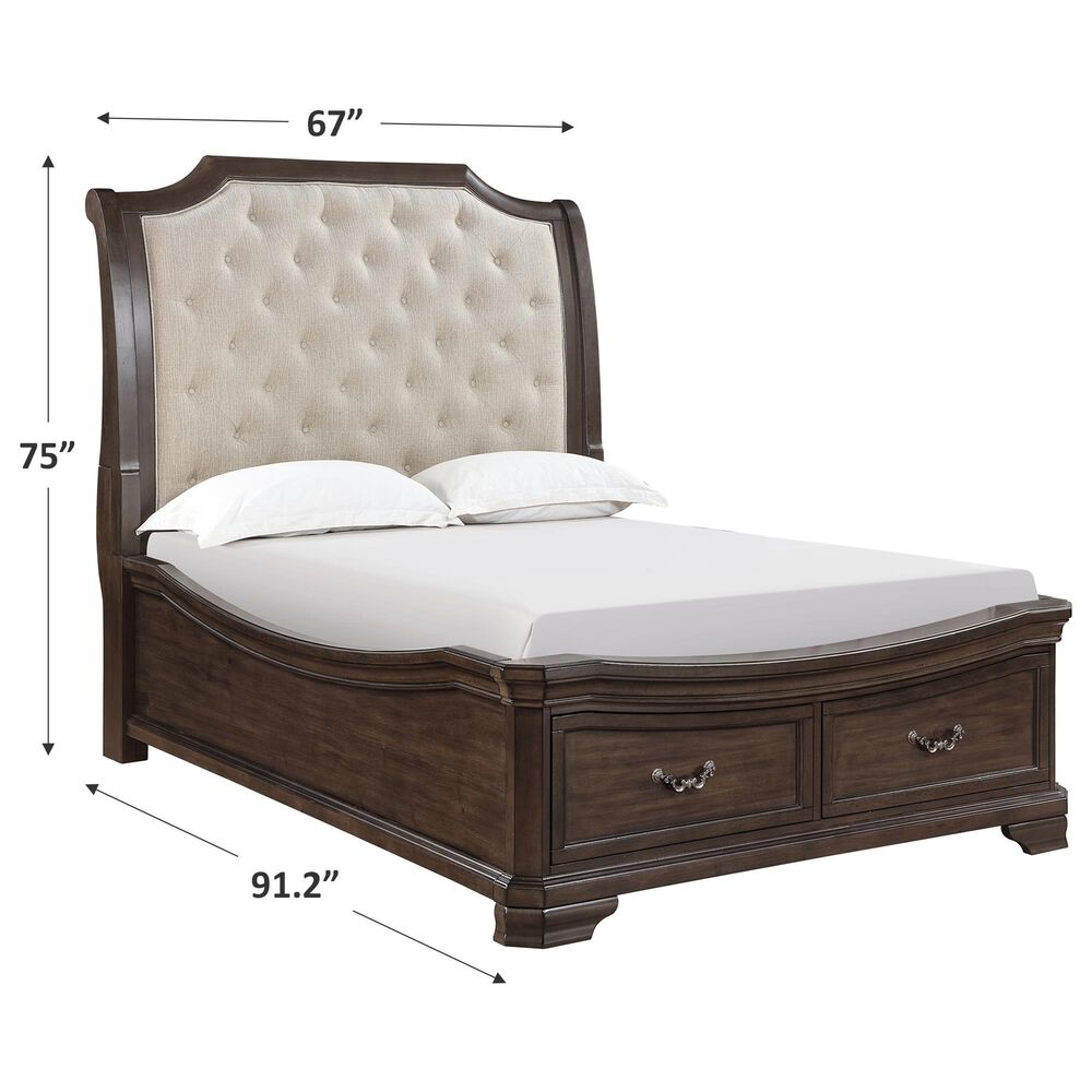 New Heritage Lyndhurst Queen Storage Bed in Walnut Brown, , large