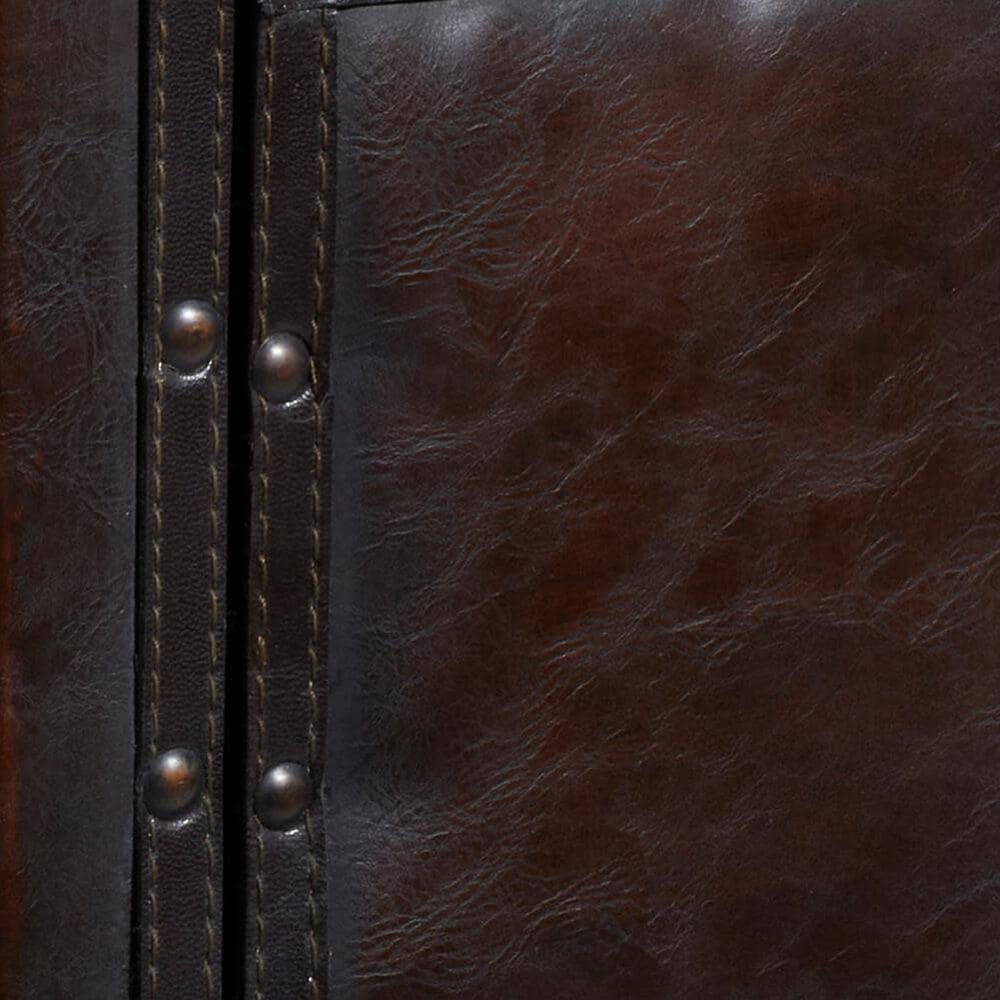 Maple and Jade 3-Drawer Vintage Faux Leather Room Chest with Buckles and Straps Details in Brown, , large