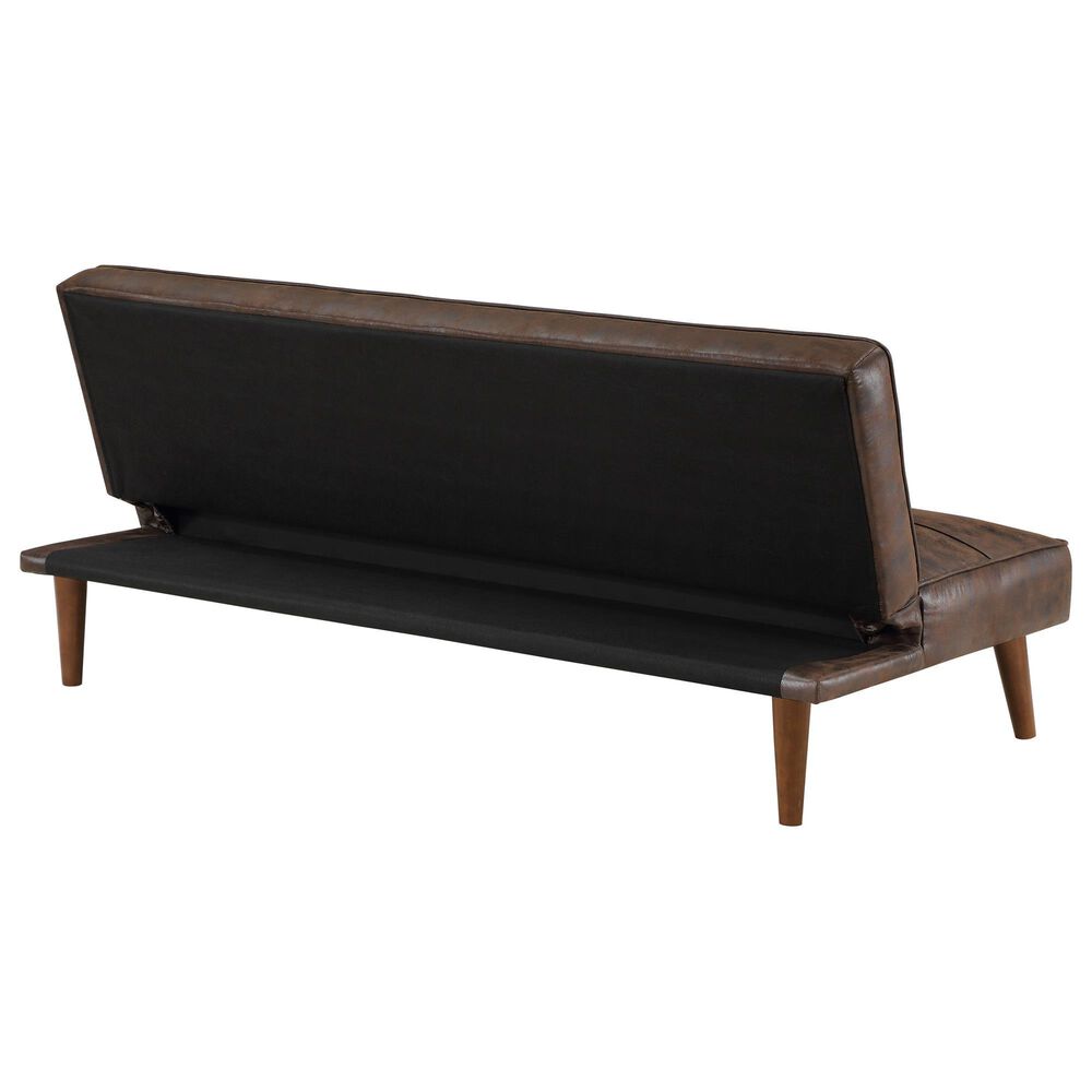 Pacific Landing Jenson Push Back Convertible Sofa Bed in Dark Coffee Brown, , large