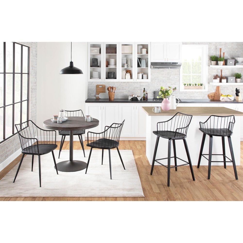 Lumisource Winston Counter Stool in Black and Black, , large