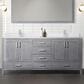 Lexora Home Jacques 72" Double Bathroom Vanity in Distressed Grey with 2 cm White Cultured Marble Top and Rectangular Sinks, , large
