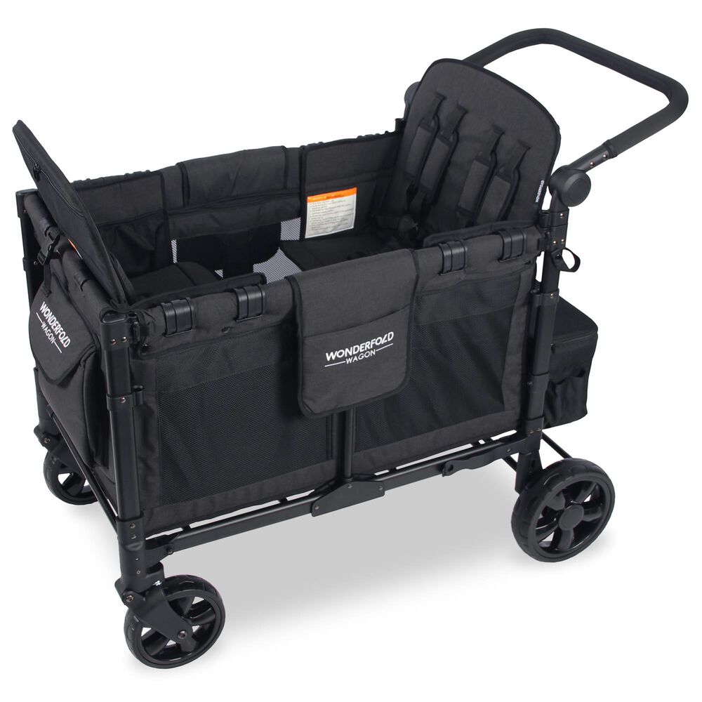 Wonderfold Elite Quad Stroller Wagon in Volcanic Black, , large