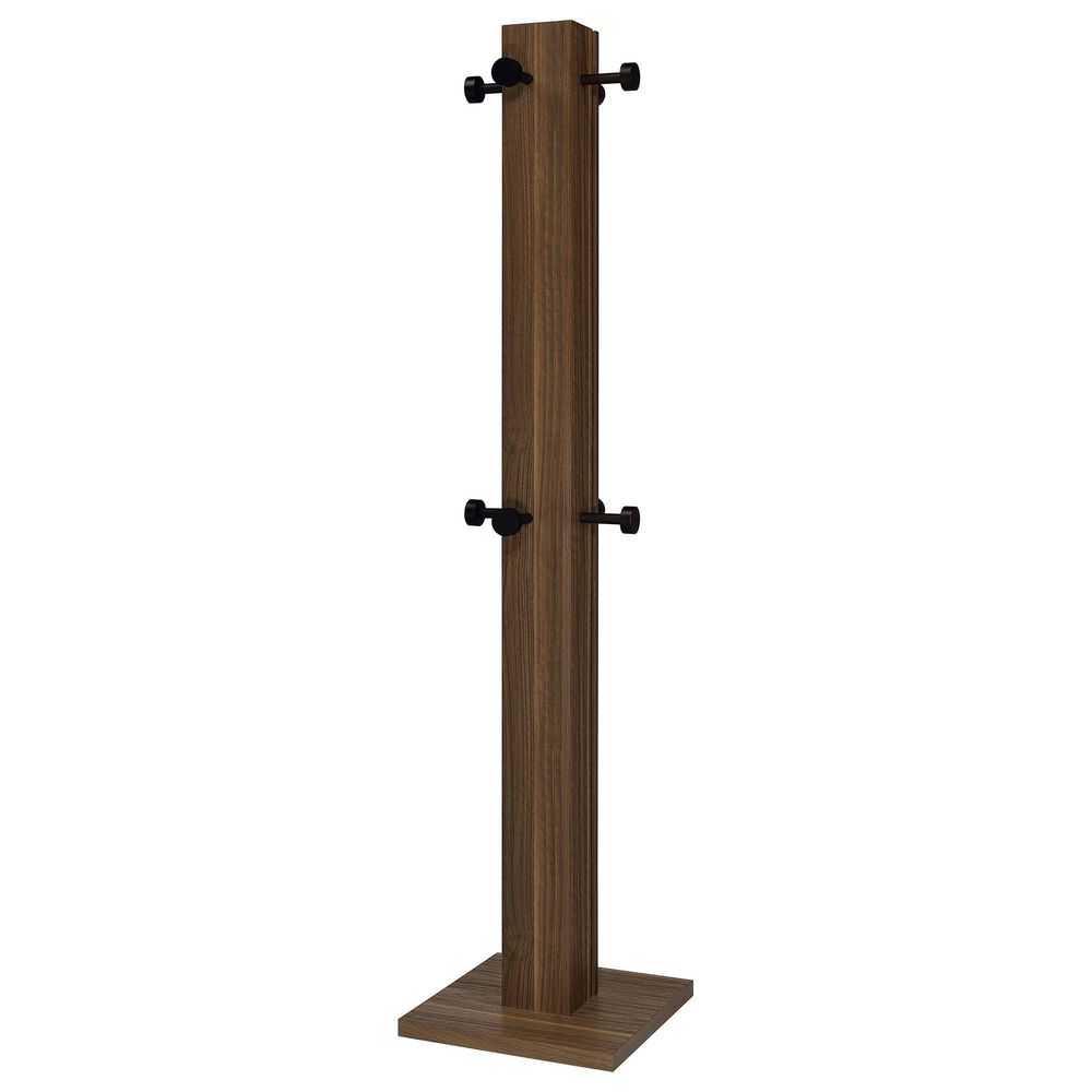 Pacific Landing Rikkie 8-Hook Coat Rack in Walnut and Black, , large