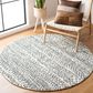 Safavieh Micro-Loop MLP228A 5" Round Ivory and Black Area Rug, , large