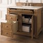 James Martin Vanities Bristol 36" Single Bathroom Vanity in Saddle Brown with 3 cm Eternal Marfil Quartz Top and Rectangular Sink, , large