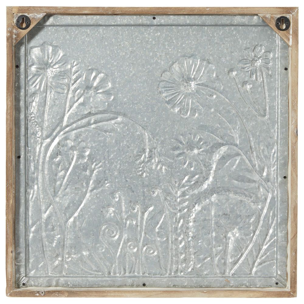 Maple and Jade 20&quot; x 20&quot; Eclectic Floral Wall Decor in White, Gold, Orange and Red &#40;Set of 4&#41;, , large