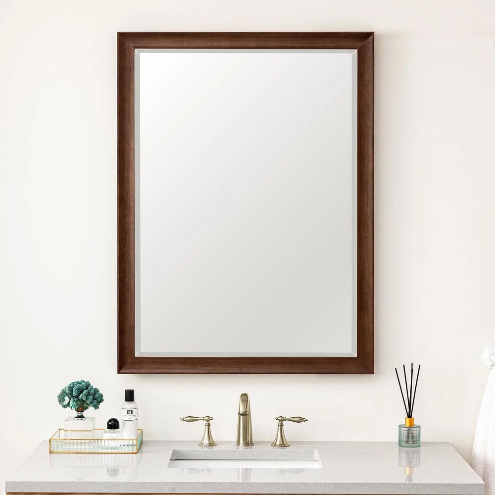 James Martin Vanities Glenbrooke 30&quot; Rectangular Mirror in Mid-Century Walnut, , large
