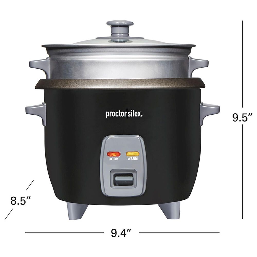 Proctor Silex 6-Cup Rice Cooker and Steamer in Black, , large