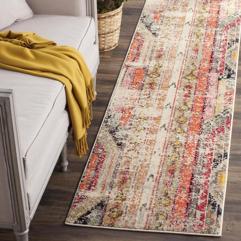 Safavieh Monaco MNC222G-212 2&#39;2&quot; x 12&#39; Light Grey/Multi Runner, , large