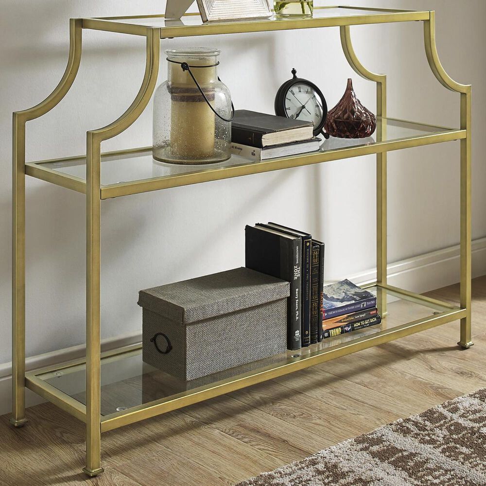 Crosley Furniture Aimee Console Table in Gold, , large