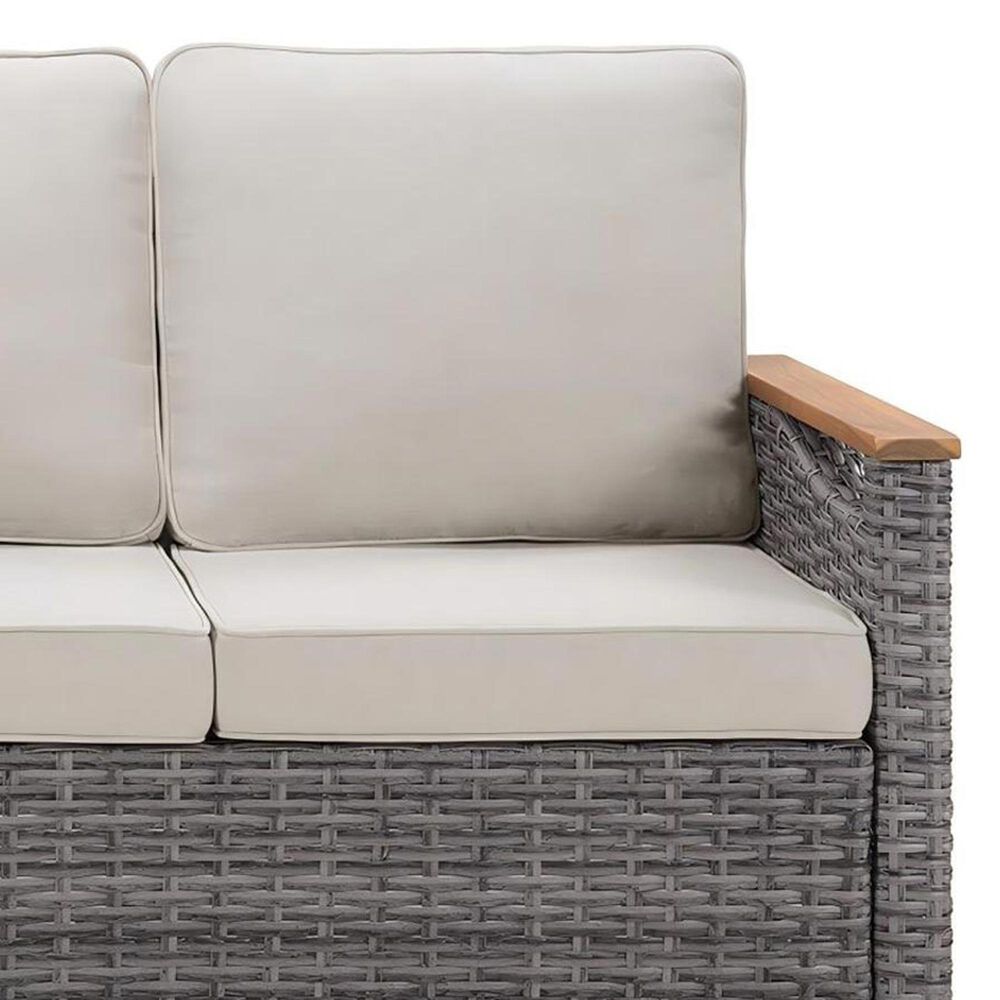 Sunwell Garden 6-Piece Patio Chat Set with Two Ottoman in Beige, , large